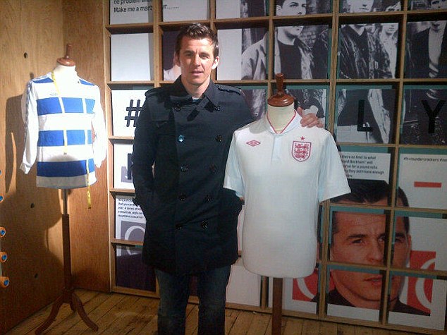 Joey Barton with the new England kit