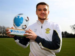 Seager with the U21 Young Player of the Month award for Southampton