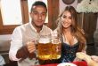 thiago alcantara drinking beer with his stunning wife